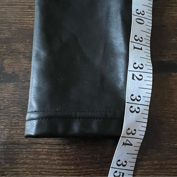 Aritzia Wilfred Free Daria Pant Faux Vegan Leather Black High Rise SZ Large Tall - Picture 10 of 11
